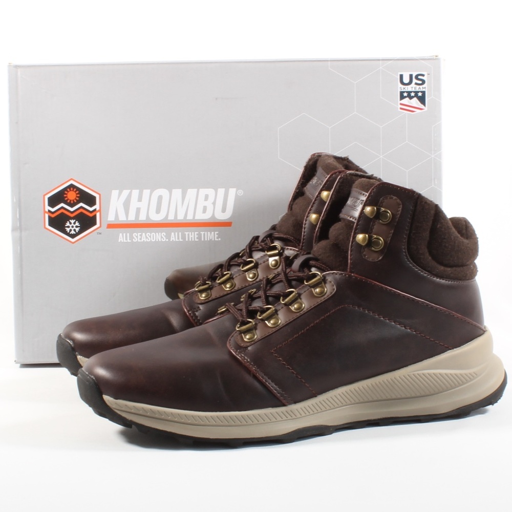 Khombu Mens Insulated Trail Hiking Boots Brown New - Picture 2 of 7
